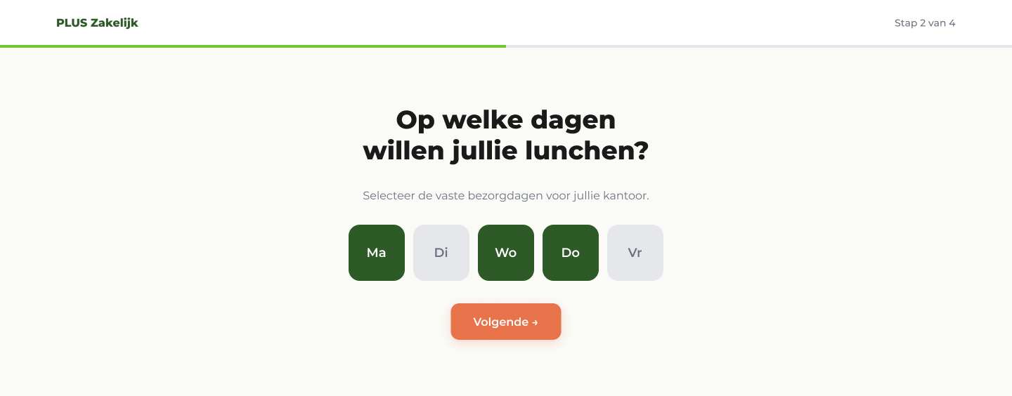 Figma-ontwerp onboarding stap 2, bezorgdagen