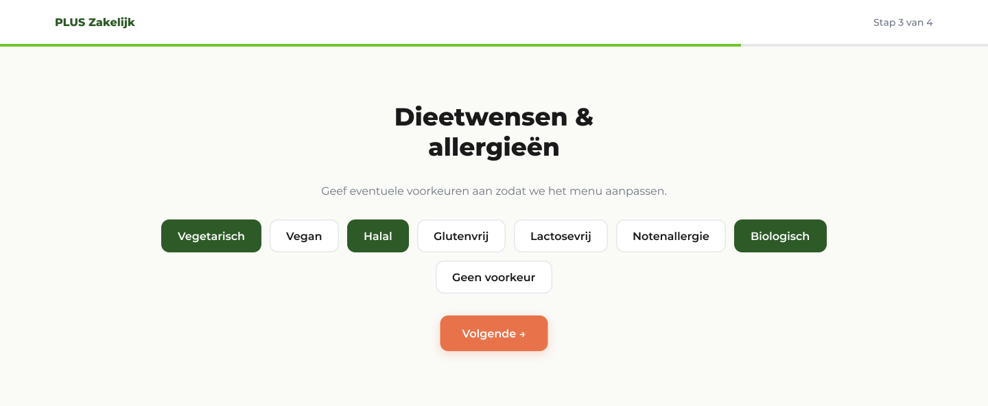 Figma-ontwerp onboarding stap 3, dieetwensen en allergieën