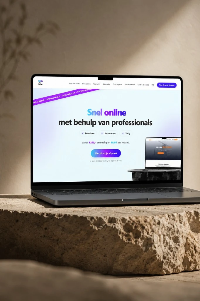 Snel Je Site website mockup op laptop.